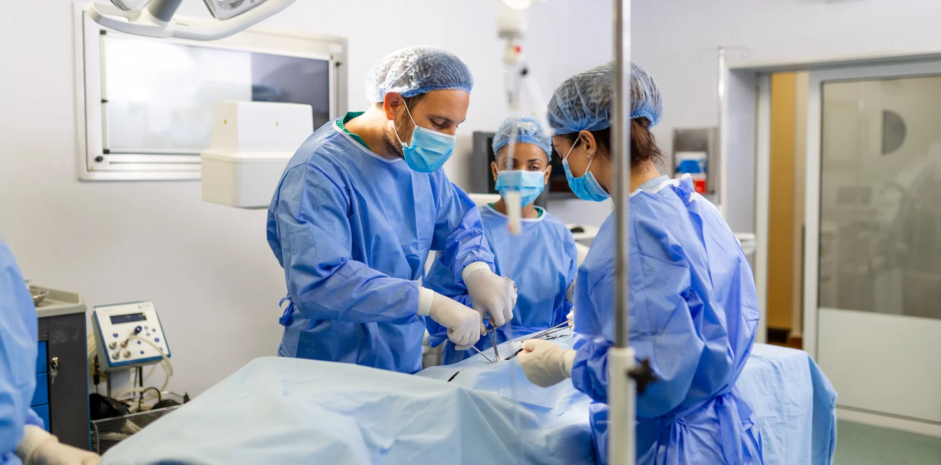 Blue Medical Team Surgical Operation