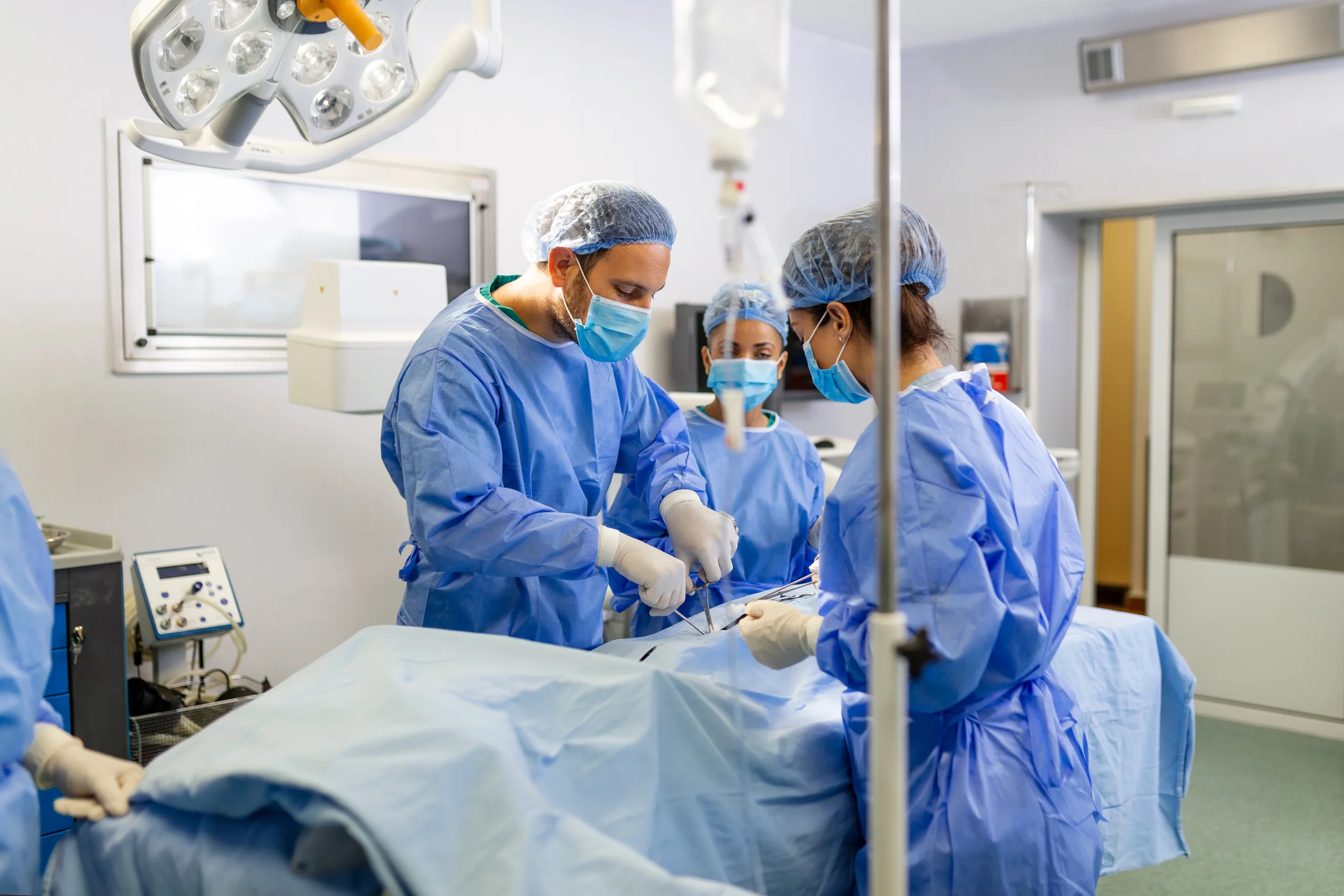 Blue Medical Team Surgical Operation