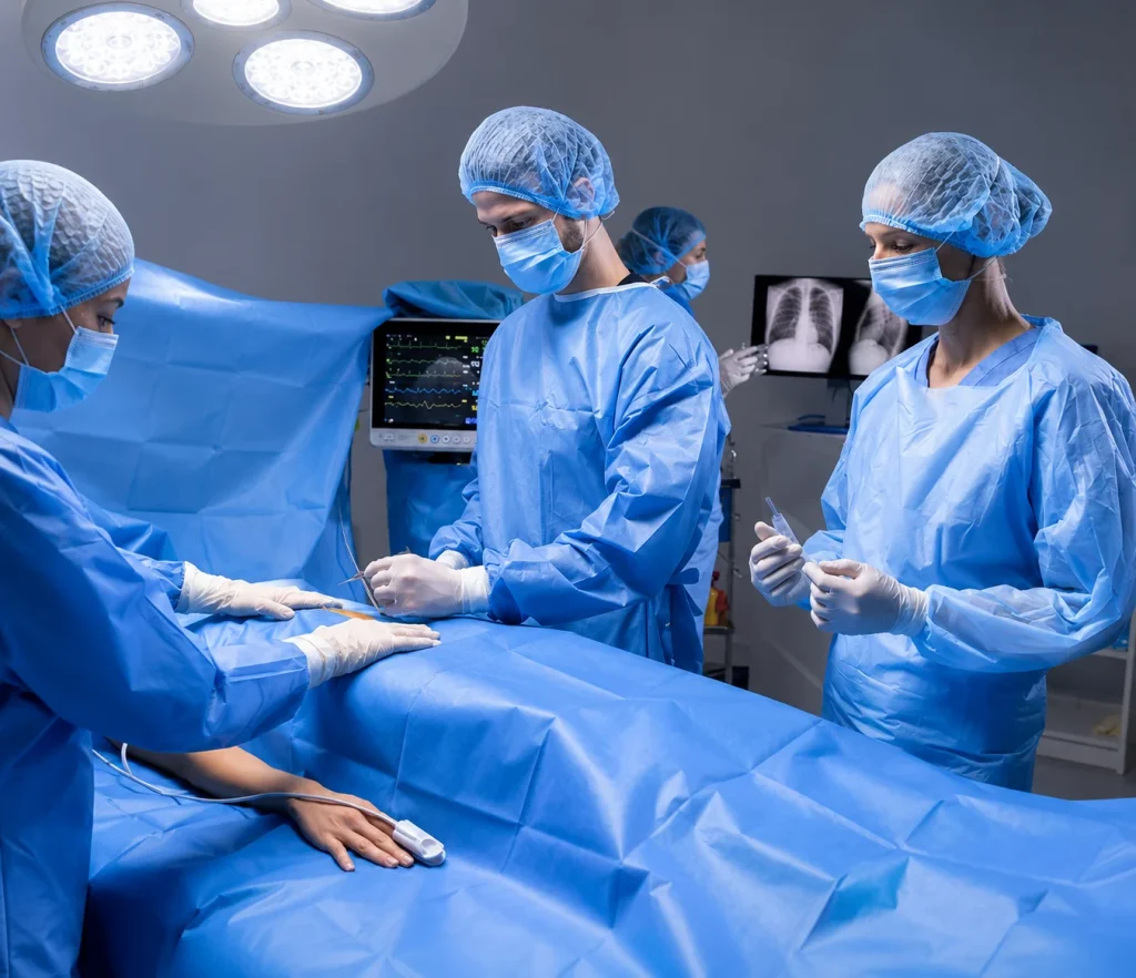 Blue Operating Team Patient Care