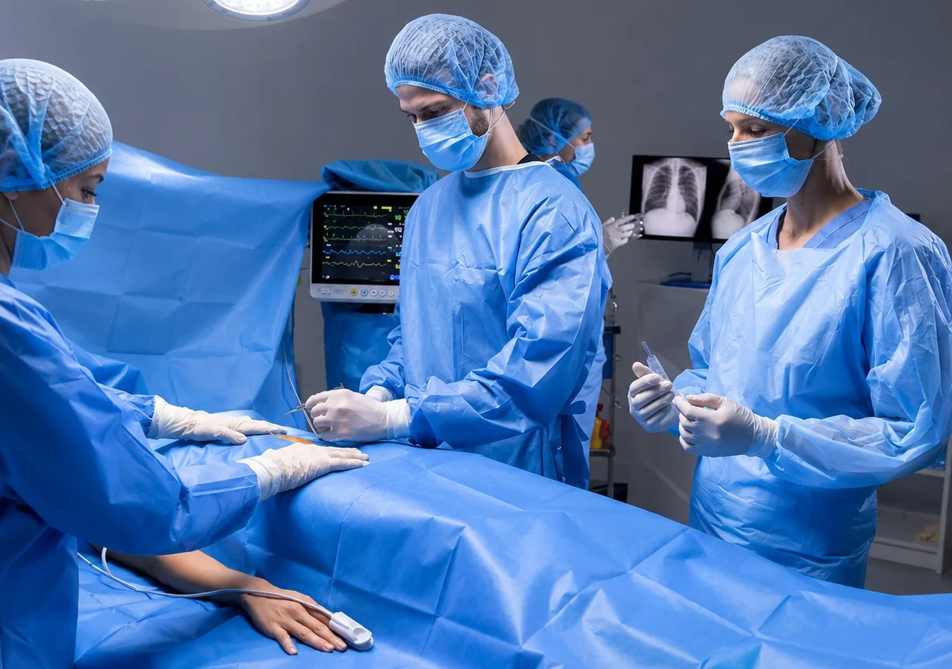 Blue Operating Team Patient Care