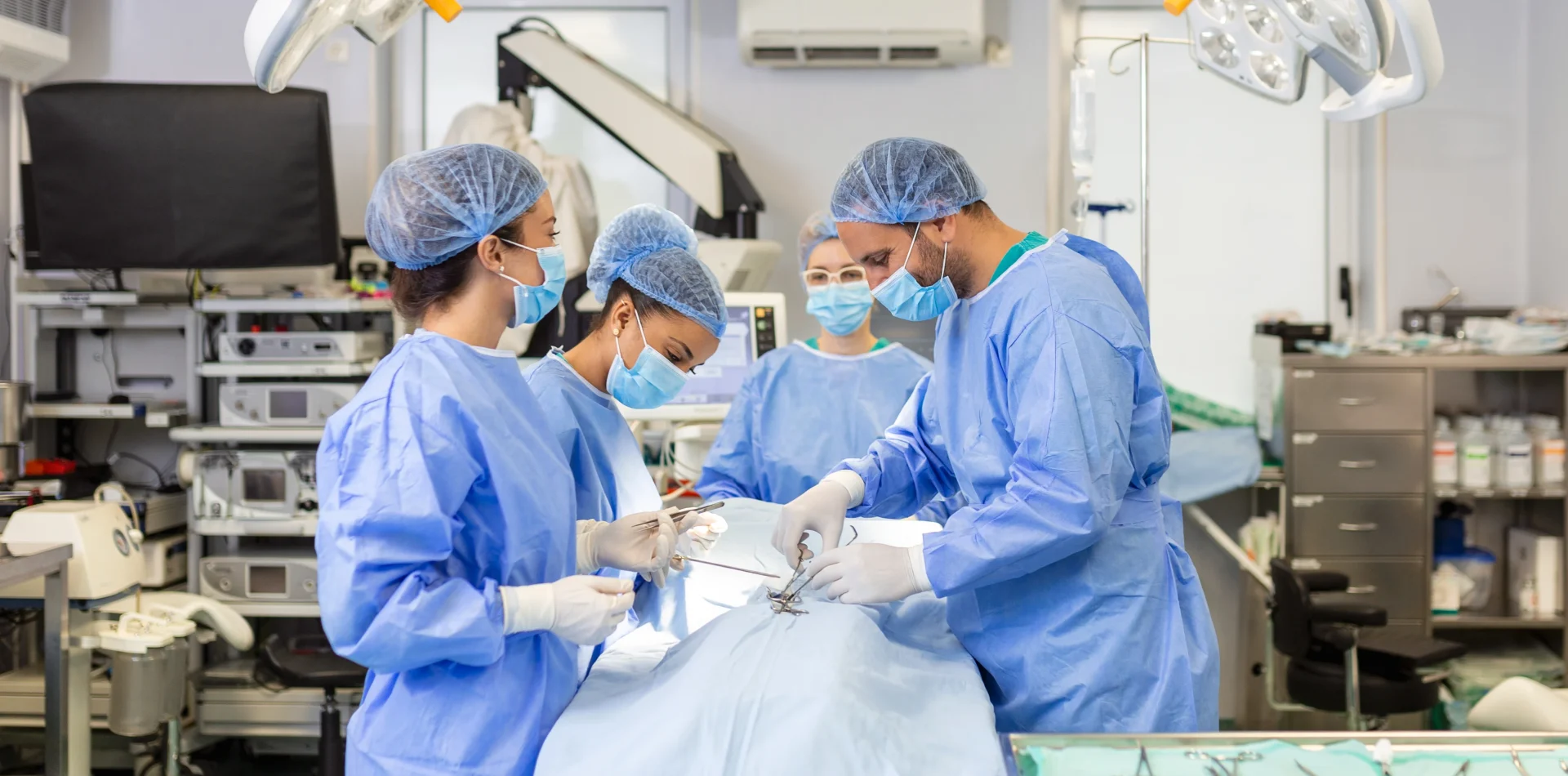 Blue Professional Doctors Operating Room